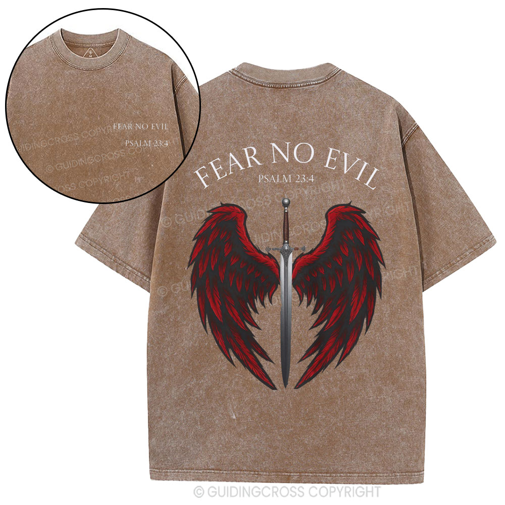 Fear No Evil Christian Washed T-Shirt