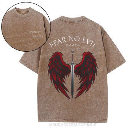 Fear No Evil Christian Washed T-Shirt