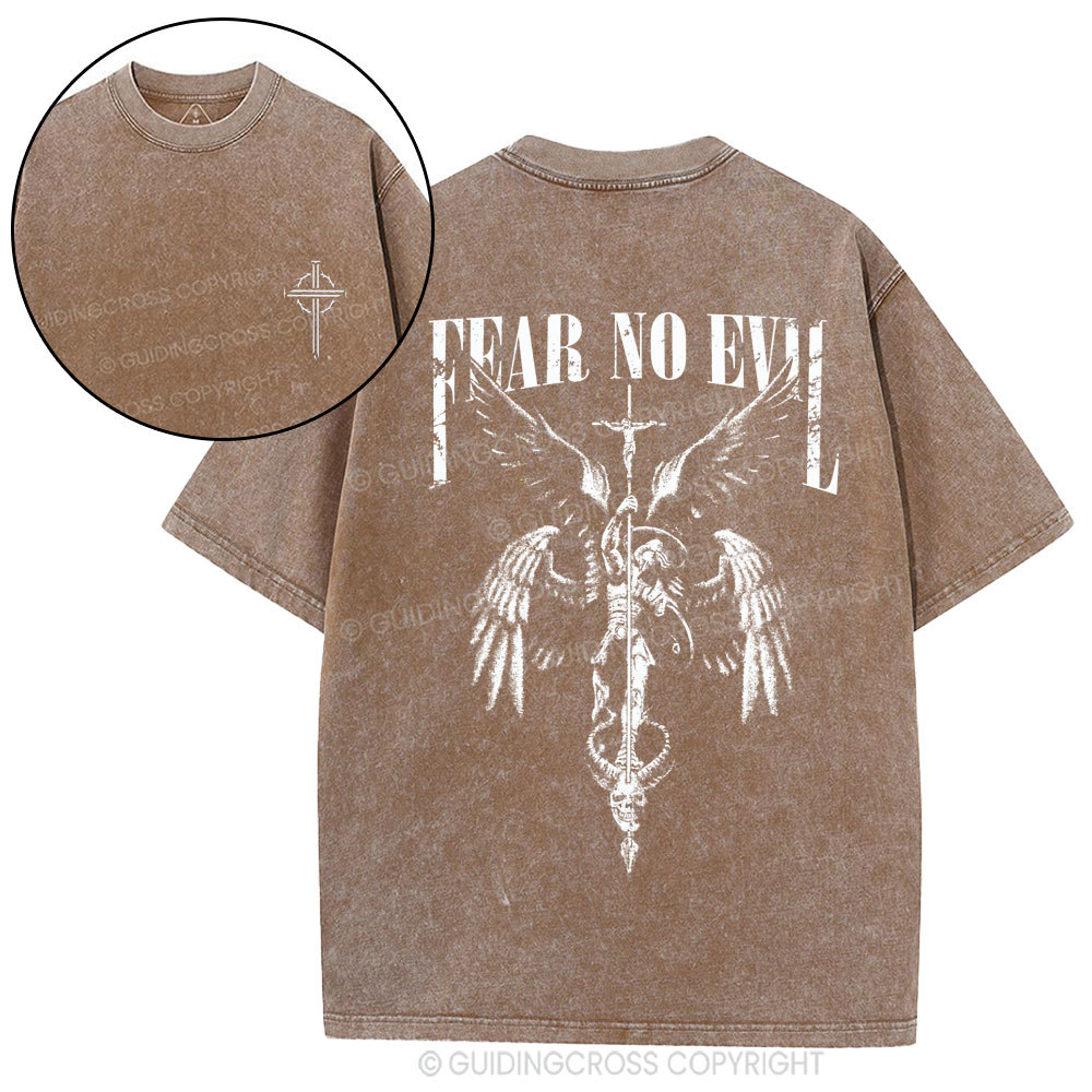 Fear No Evil Christian Washed T-Shirt