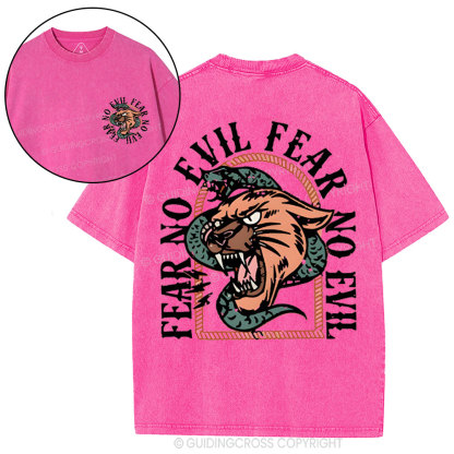 Fear No Evil  Christian Washed T-Shirt