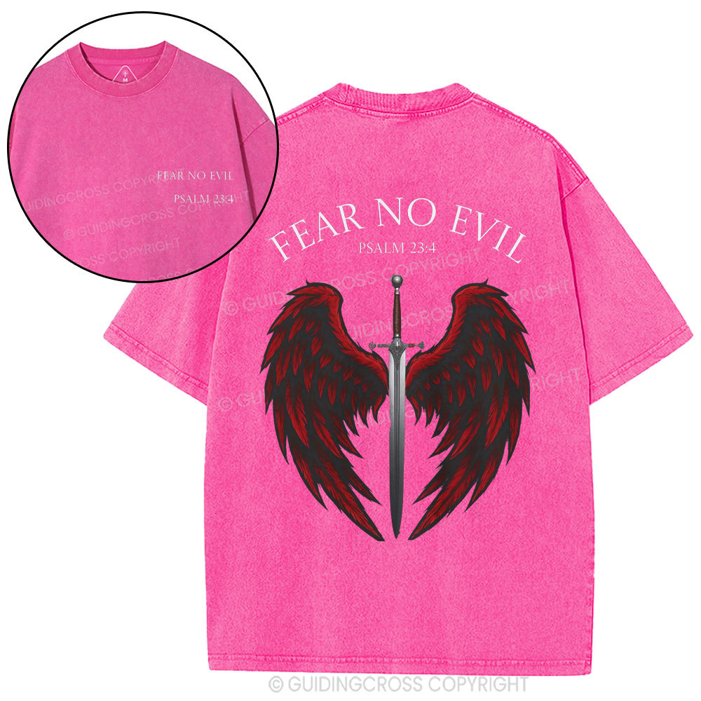 Fear No Evil Christian Washed T-Shirt