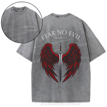 Fear No Evil Christian Washed T-Shirt
