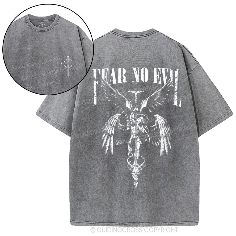 Fear No Evil Christian Washed T-Shirt