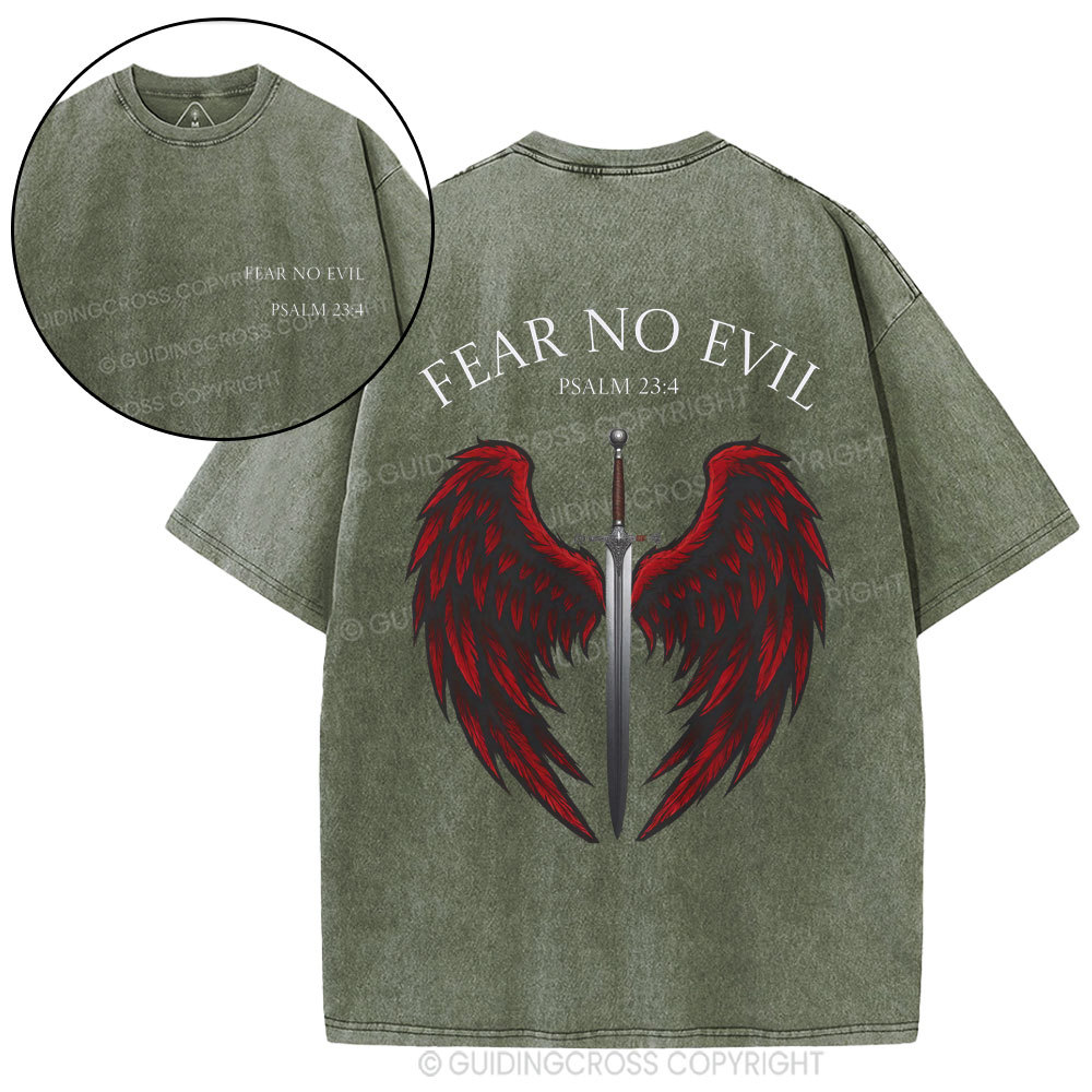 Fear No Evil Christian Washed T-Shirt