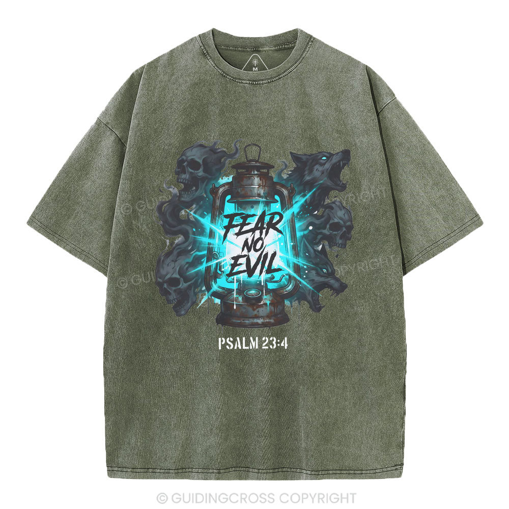 Fear No Evil Christian Washed T-Shirt