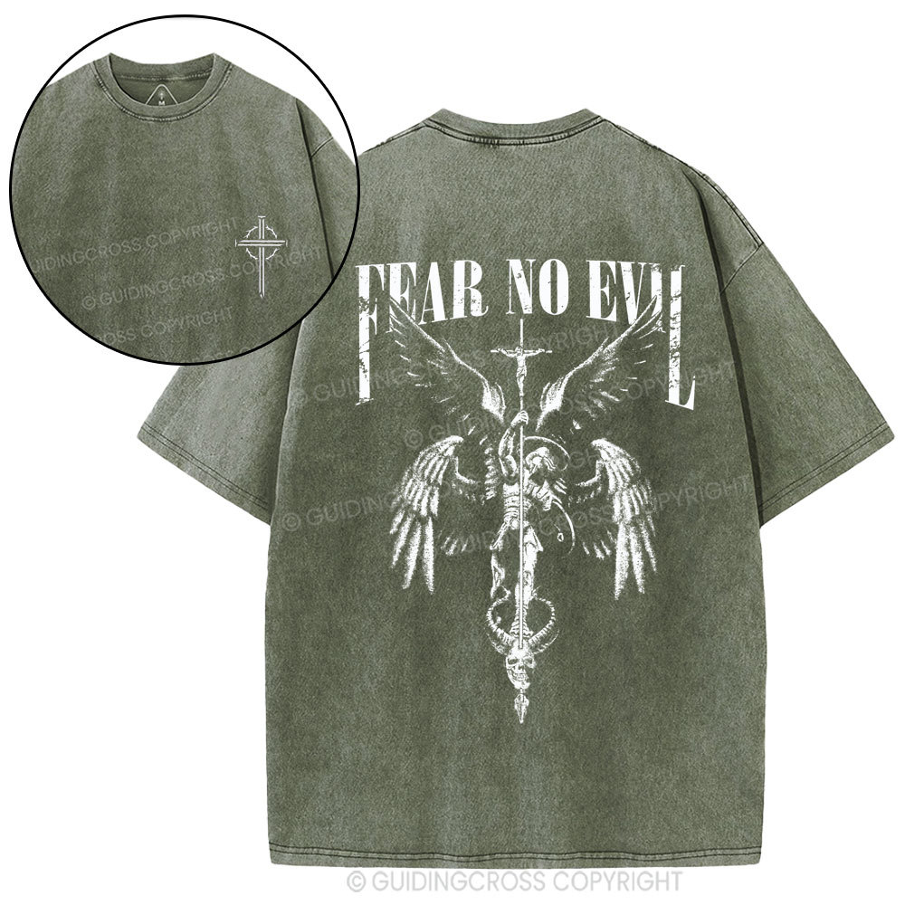 Fear No Evil Christian Washed T-Shirt