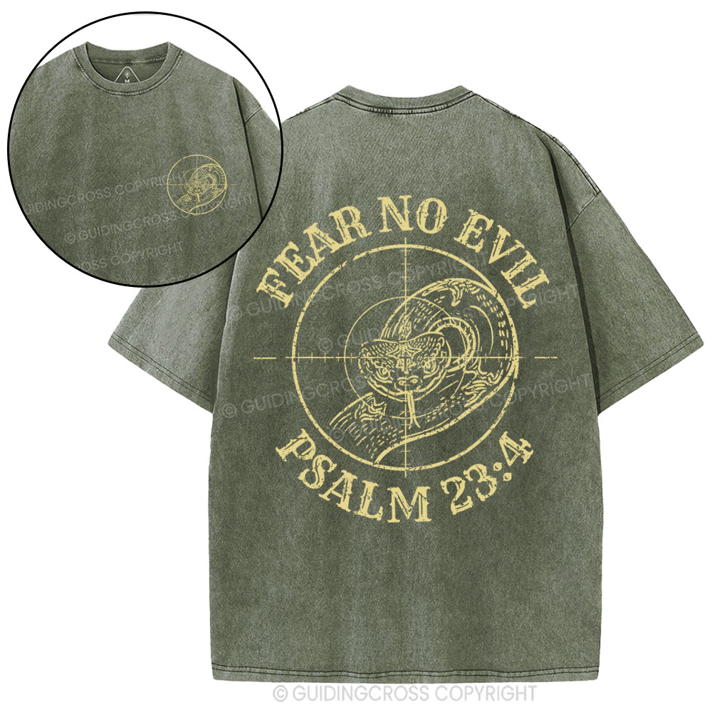 Fear No Evil  Christian Washed T-Shirt