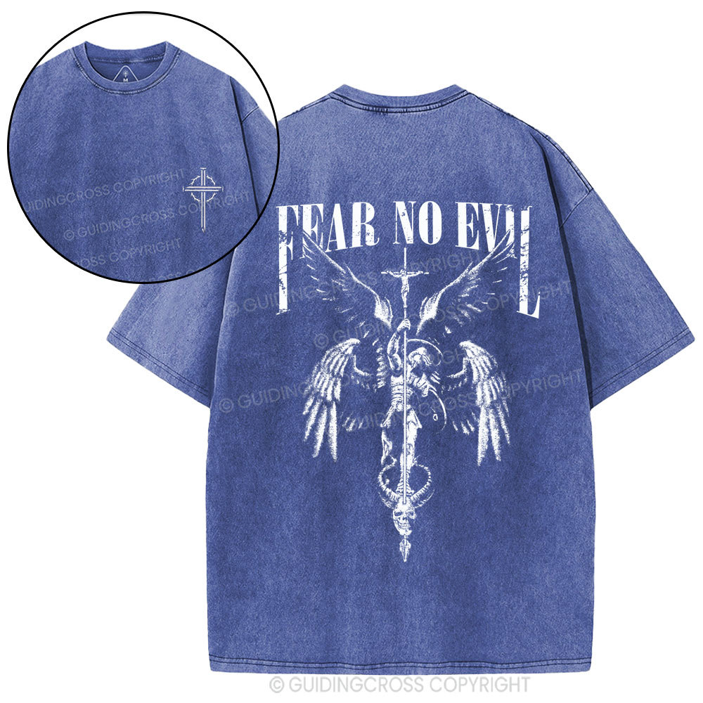 Fear No Evil Christian Washed T-Shirt