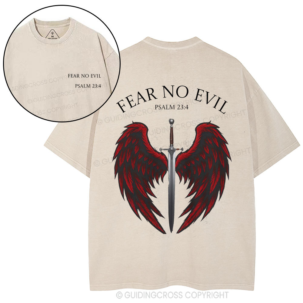 Fear No Evil Christian Washed T-Shirt
