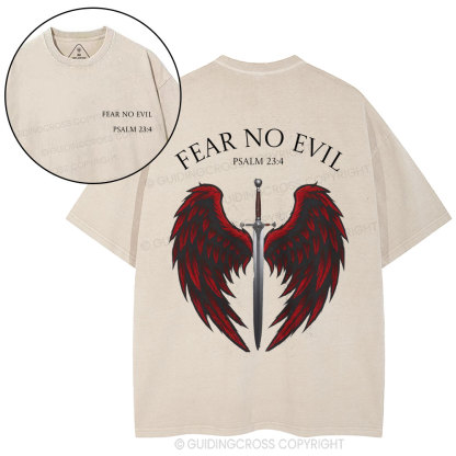 Fear No Evil Christian Washed T-Shirt