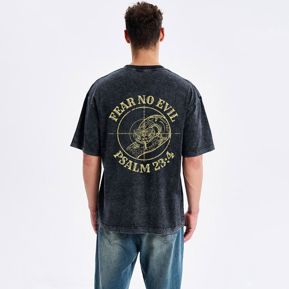 Fear No Evil  Christian Washed T-Shirt
