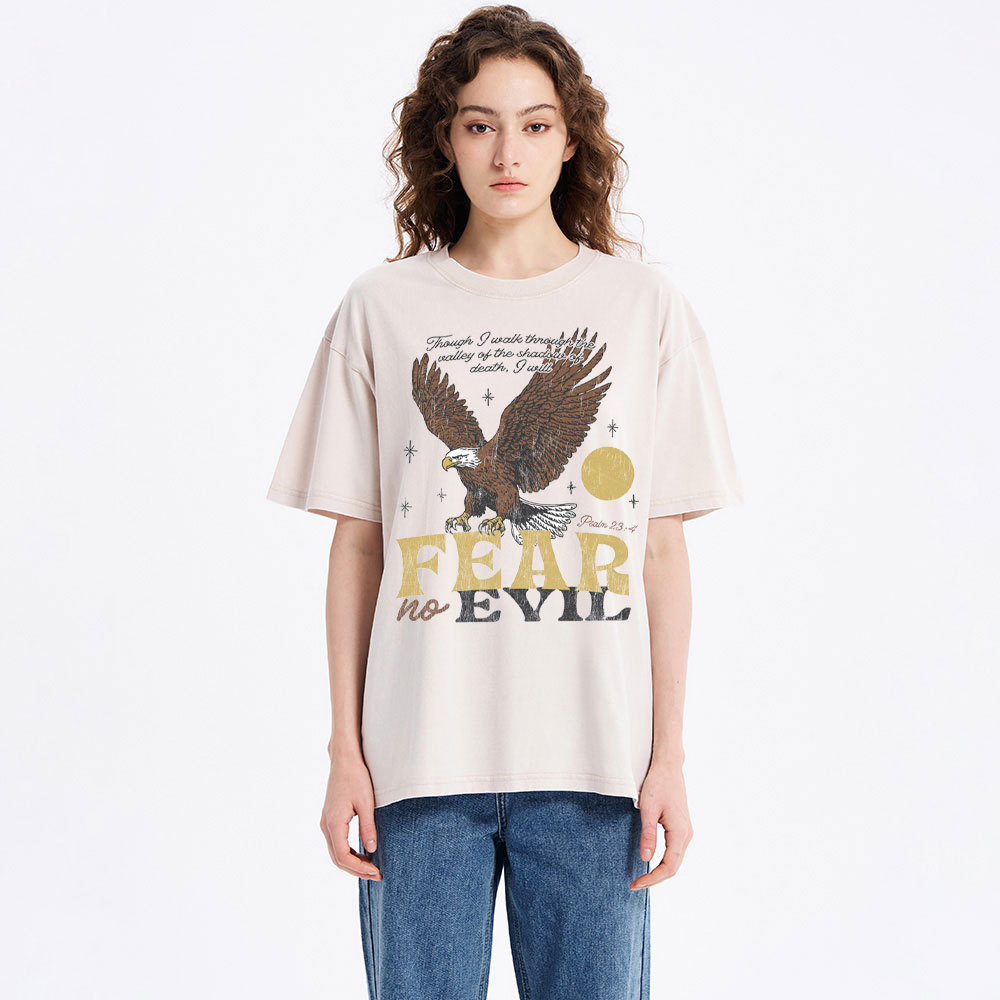 Fear No Evil Chrsitian Washed T-Shrit