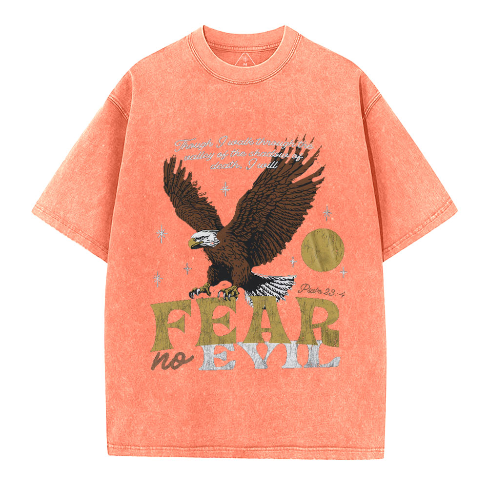 Fear No Evil Chrsitian Washed T-Shrit