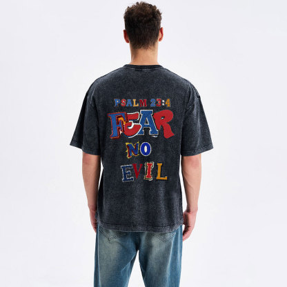 Fear No Evil Christian Washed T-Shirt