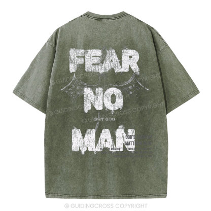 Fear No Man But God Christian Washed T-Shirt