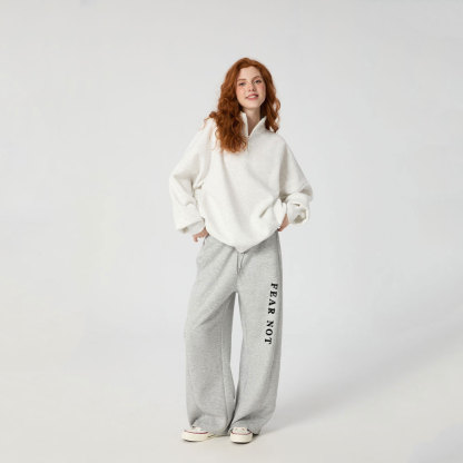 Fear Not Christian Minimalist Knit Barrel Sweatpants