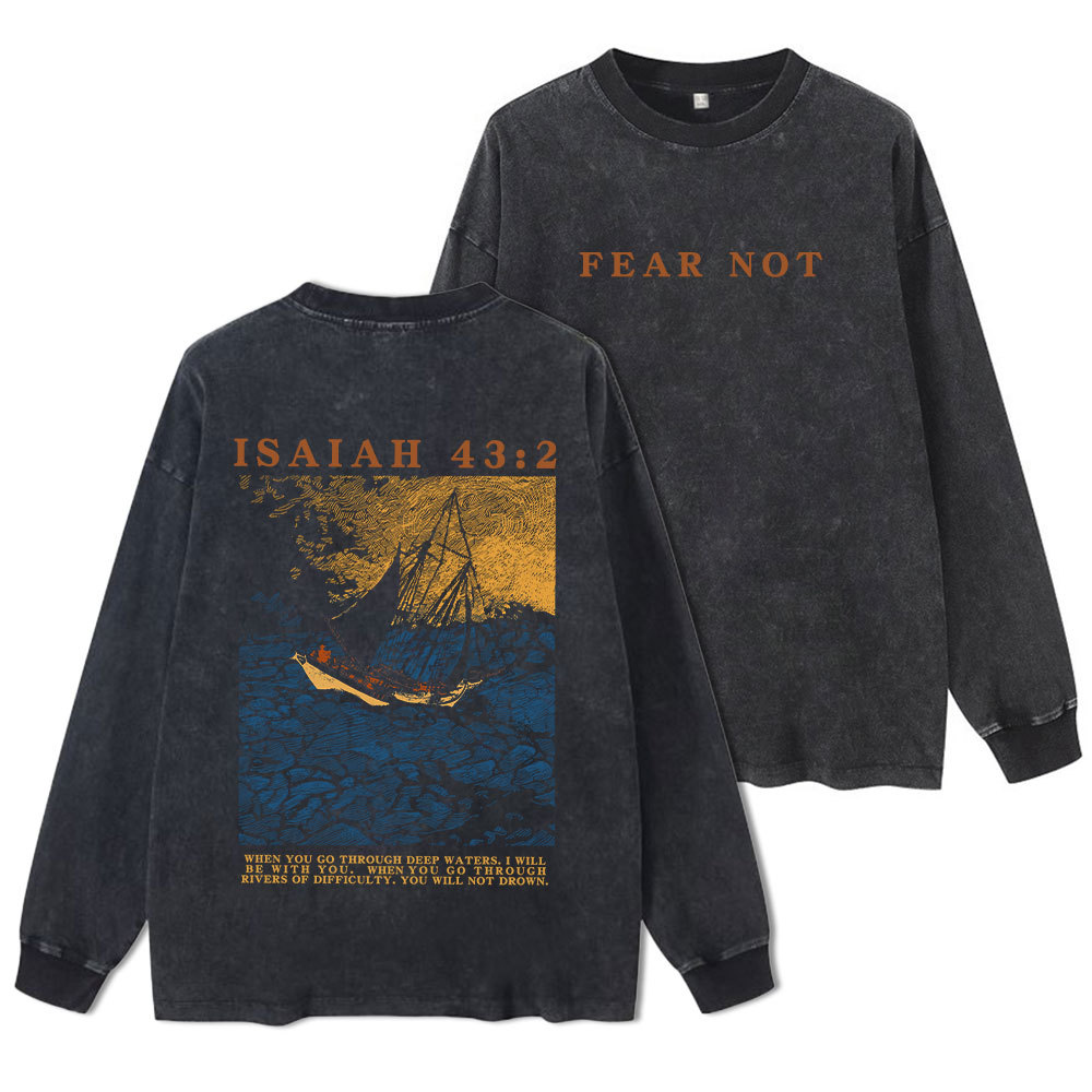 Sample Washed Long Sleeve T-Shirt Sale - GuidingCross