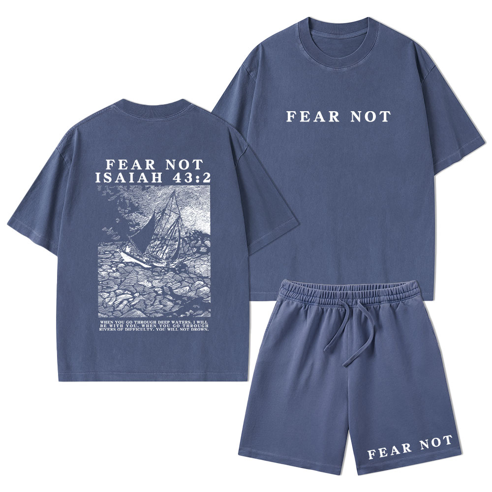 Fear Not Christian Washed T-Shirt & Shorts