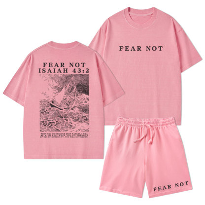 Fear Not Christian Washed T-Shirt & Shorts