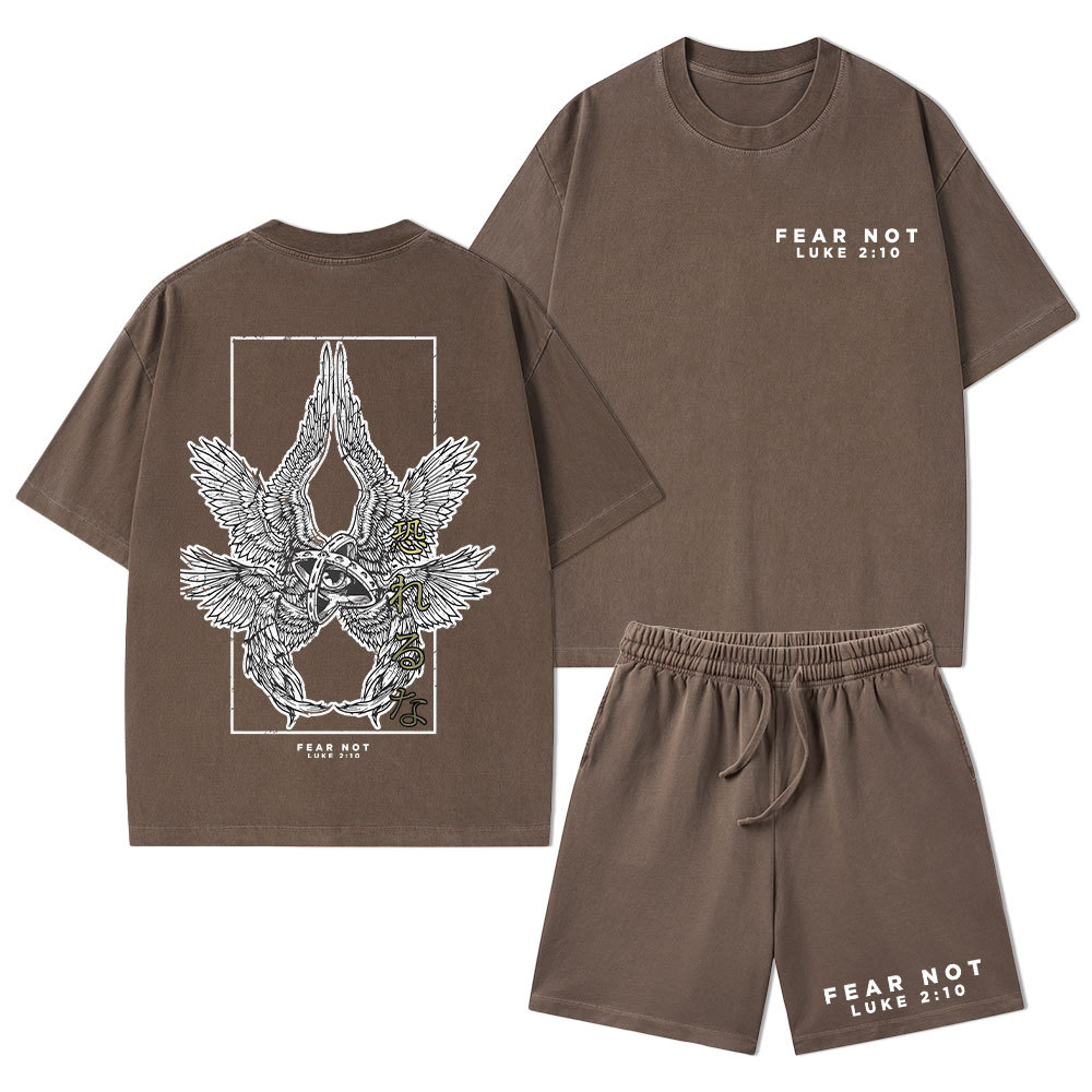 Fear Not Christian Washed T-Shirt & Shorts