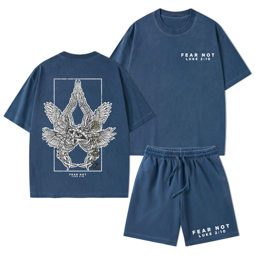Fear Not Christian Washed T-Shirt & Shorts