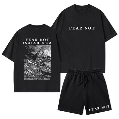 Fear Not Christian Washed T-Shirt & Shorts