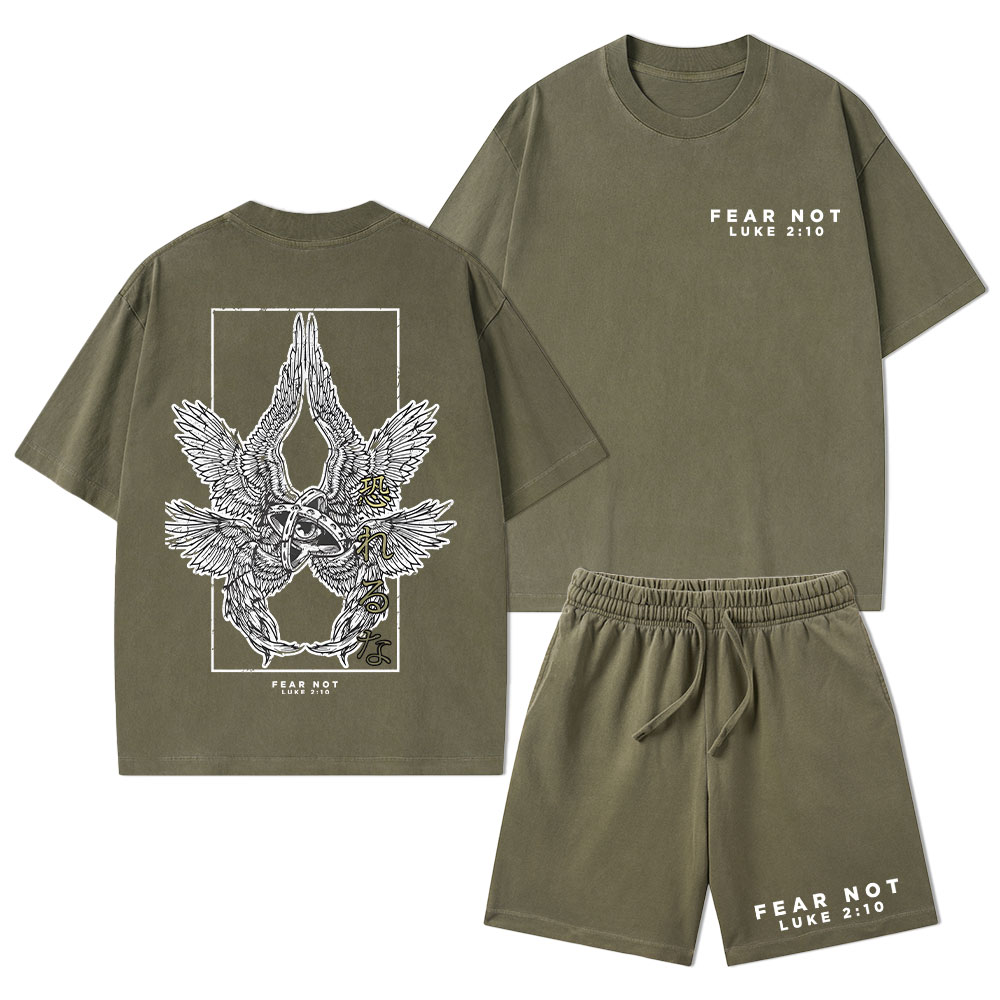 Fear Not Christian Washed T-Shirt & Shorts