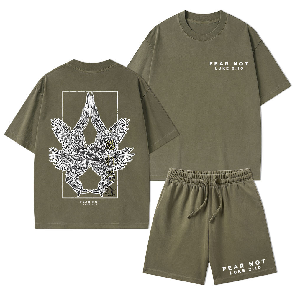 Fear Not Christian Washed T-Shirt & Shorts