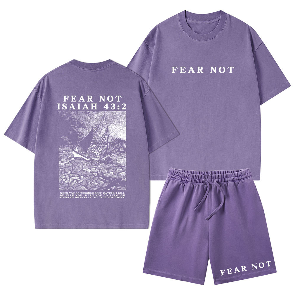 Fear Not Christian Washed T-Shirt & Shorts