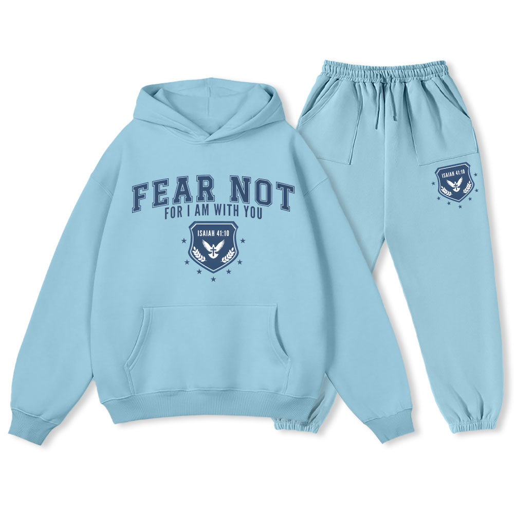 Fear Not For I Am With You Christian Fleece Hoodie Set