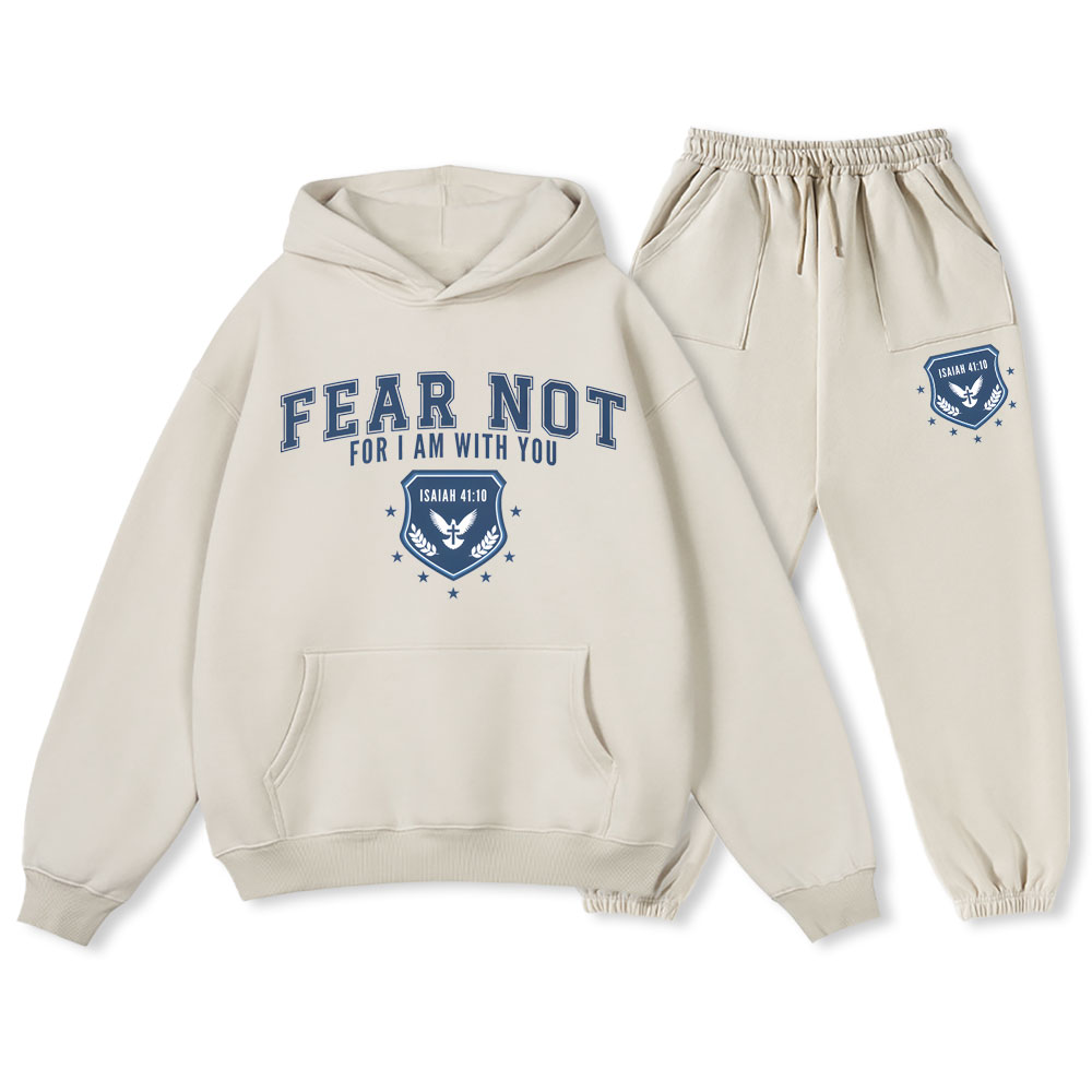 Fear Not For I Am With You Christian Fleece Hoodie Set