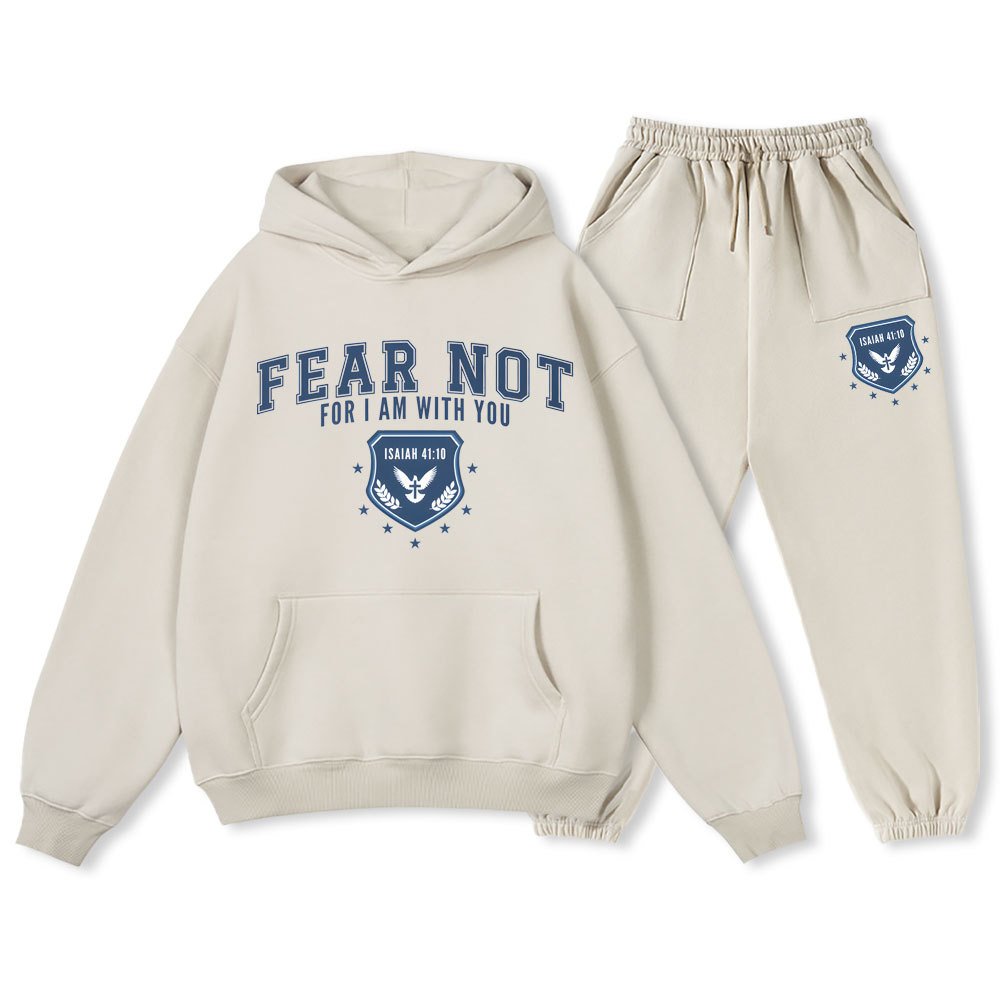 Fear Not For I Am With You Christian Fleece Hoodie Set