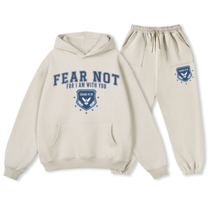 Fear Not For I Am With You Christian Fleece Hoodie Set