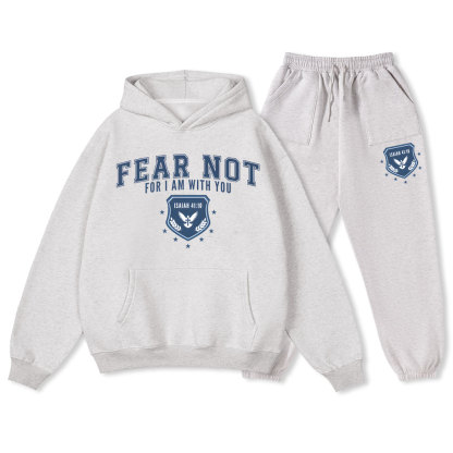 Fear Not For I Am With You Christian Fleece Hoodie Set