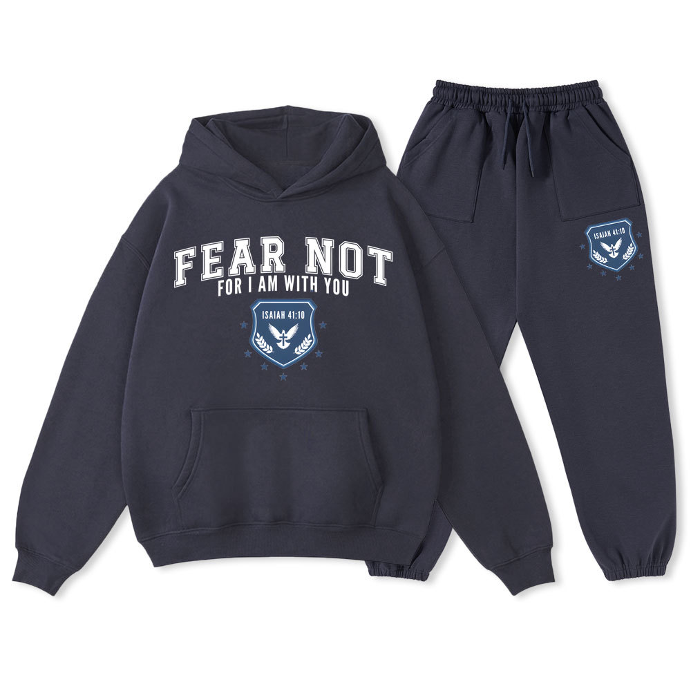 Fear Not For I Am With You Christian Fleece Hoodie Set