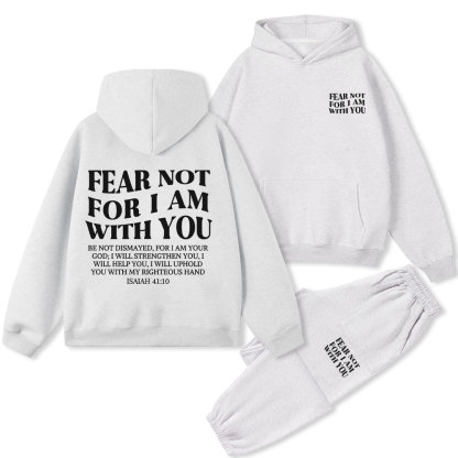 Fear Not For I Am With You Christian Premium Fleece Hoodie Set