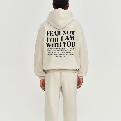 Fear Not For I Am With You Christian Premium Fleece Hoodie Set