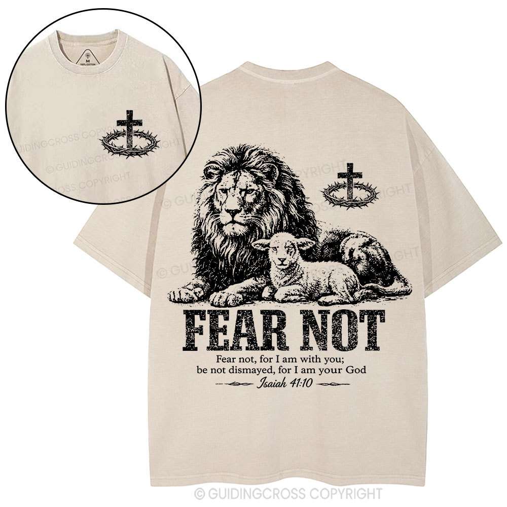 Fear Not For I Am With You Christian Washed T-Shirt