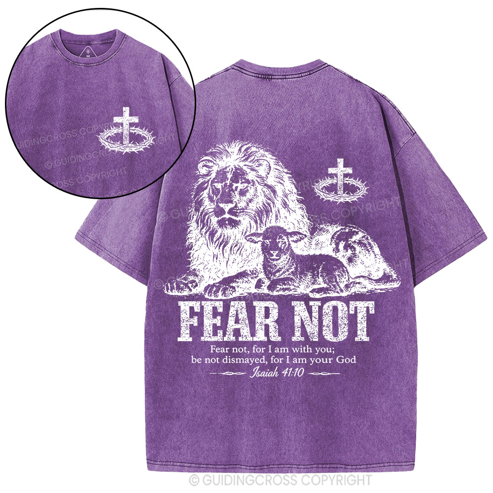 Fear Not For I Am With You Christian Washed T-Shirt