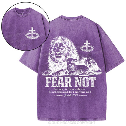 Fear Not For I Am With You Christian Washed T-Shirt