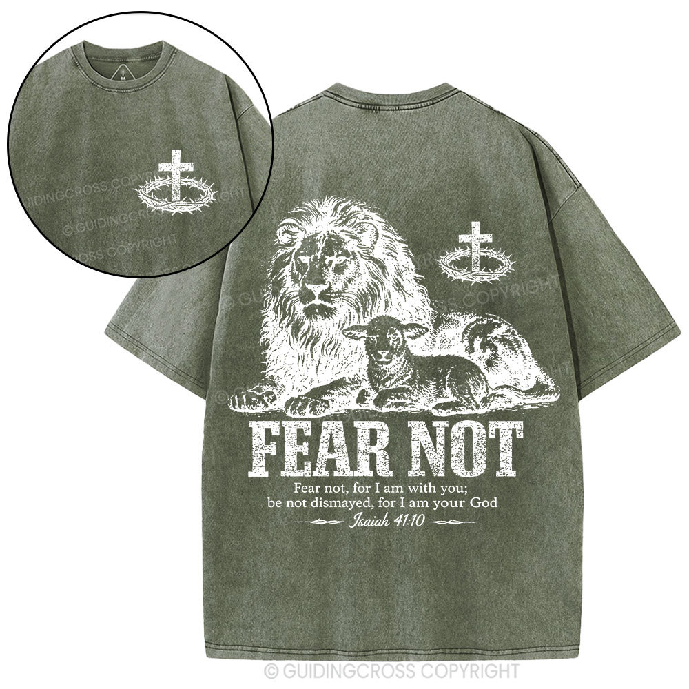 Fear Not For I Am With You Christian Washed T-Shirt