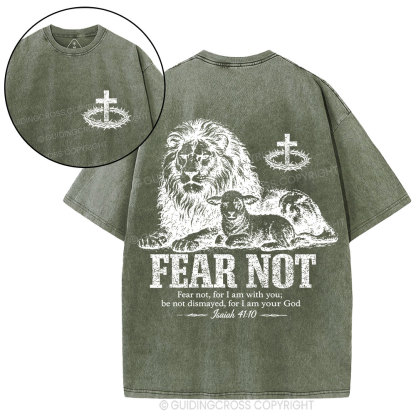 Fear Not For I Am With You Christian Washed T-Shirt