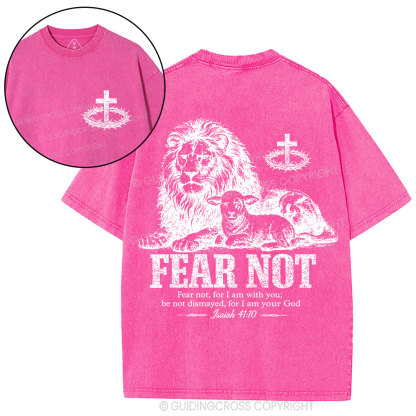 Fear Not For I Am With You Christian Washed T-Shirt