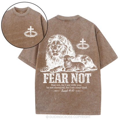 Fear Not For I Am With You Christian Washed T-Shirt