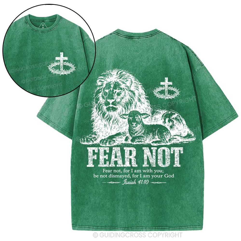 Fear Not For I Am With You Christian Washed T-Shirt