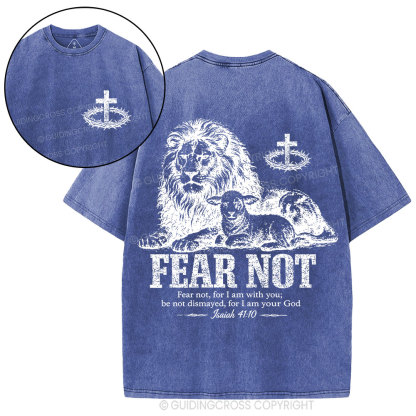 Fear Not For I Am With You Christian Washed T-Shirt