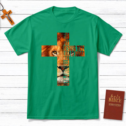 Fear Not For Jesus Lion Cross  Christian T-Shirt