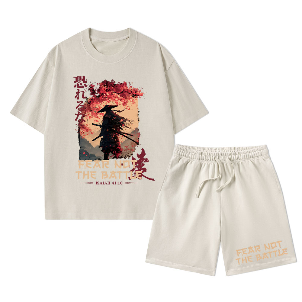 Fear Not The Battle Christian Washed T-Shirt & Shorts 