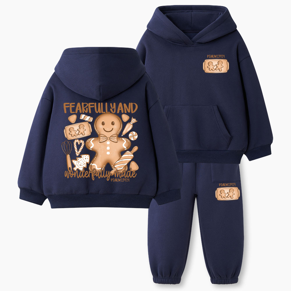 Fearfully And Wonderfully Made Christian Kid Fleece Hoodie Set
