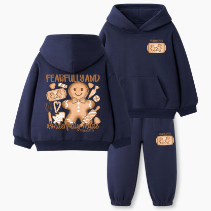 Fearfully And Wonderfully Made Christian Kid Fleece Hoodie Set